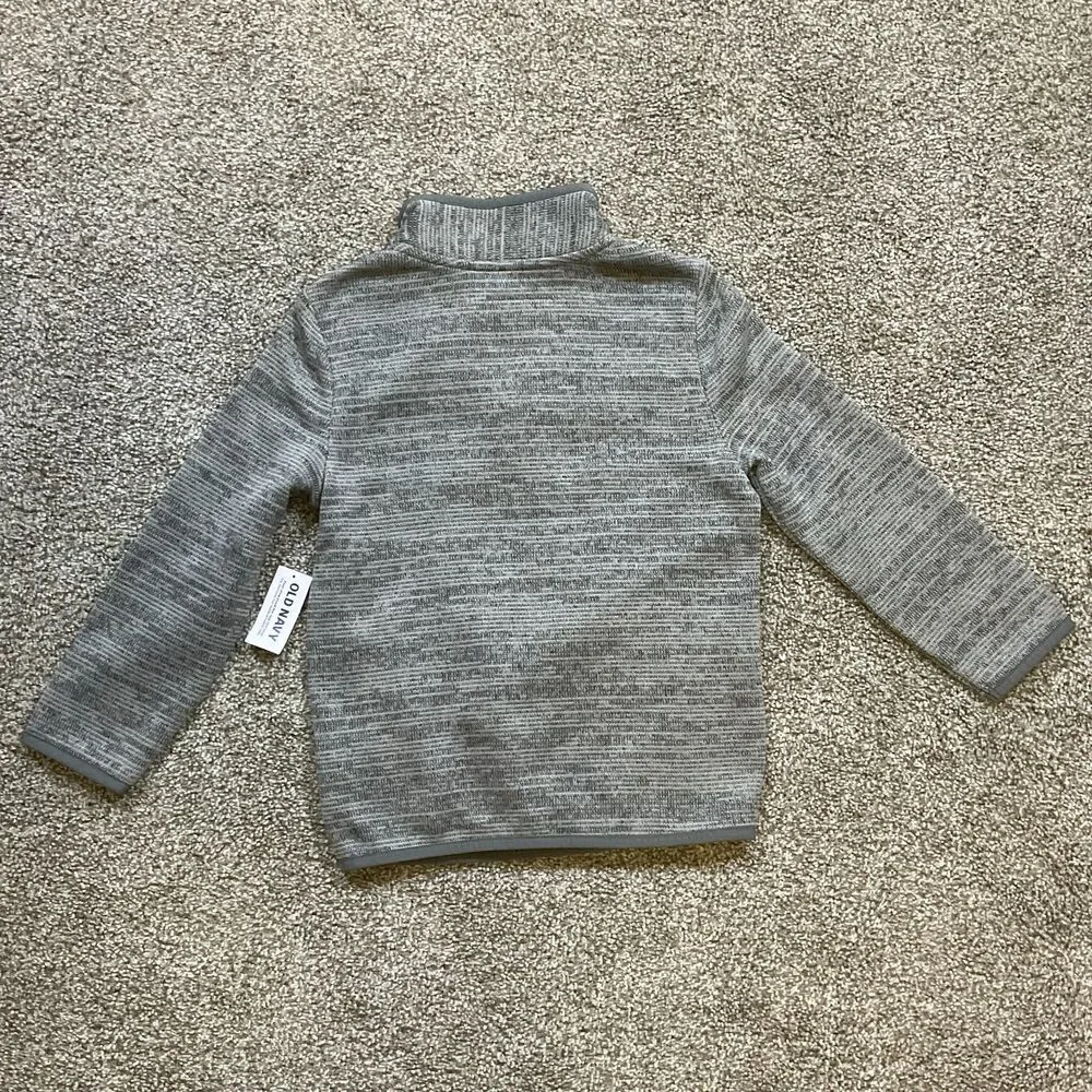 Old Navy Kids Boys Unisex 1/4 Zip Fleece‎ Pullover Sweater Top Size 5T Gray NWT